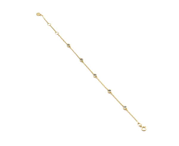 Five-Stone-Bracelet Azul Claro SILVER GOLD-PLATED - Luxury Accessory